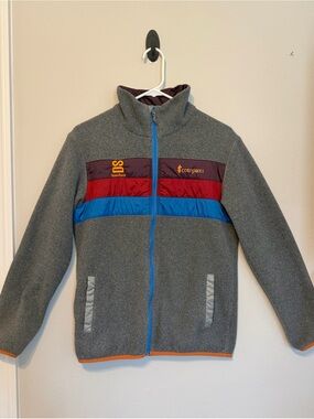 Men’s small Cotopaxi StanfordUniversity Fleece Jacket Blue and Red Colorblock
